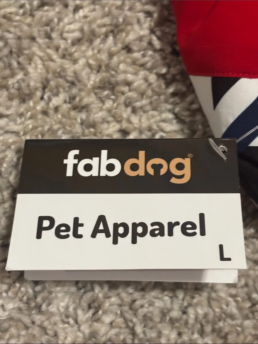 NWT Fabdog Red Houndstooth Stripe Dog Jacket Large